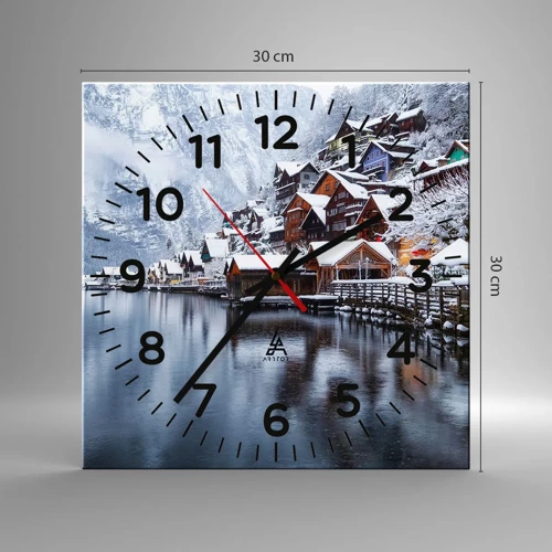 Orologio da parete - Orologio in Vetro - Decorazione invernale - 30x30 cm