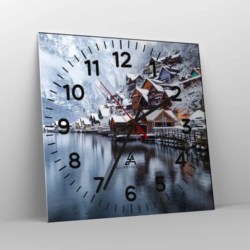Orologio da parete - Orologio in Vetro - Decorazione invernale - 30x30 cm