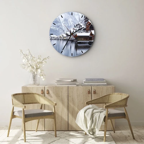 Orologio da parete - Orologio in Vetro - Decorazione invernale - 40x40 cm