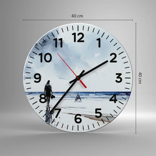 Orologio da parete - Orologio in Vetro - Dialogo con il mare - 40x40 cm