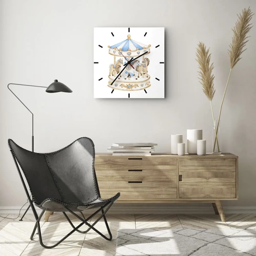 Orologio da parete - Orologio in Vetro - Dolce infanzia - 30x30 cm