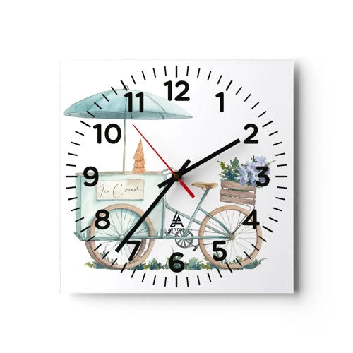 Orologio da parete - Orologio in Vetro - Dolce ricordo d'estate - 30x30 cm