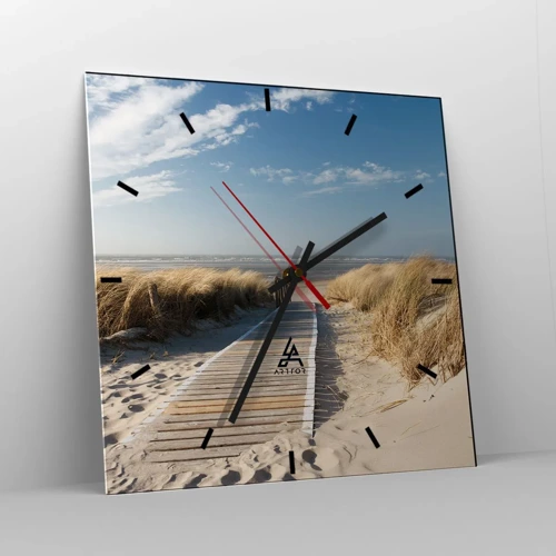 Orologio da parete - Orologio in Vetro - Dopo la duna, nel fruscio dell'erba - 30x30 cm