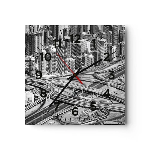 Orologio da parete - Orologio in Vetro - Dubai - città impossibile - 30x30 cm