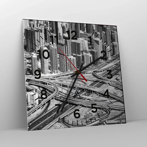 Orologio da parete - Orologio in Vetro - Dubai - città impossibile - 30x30 cm