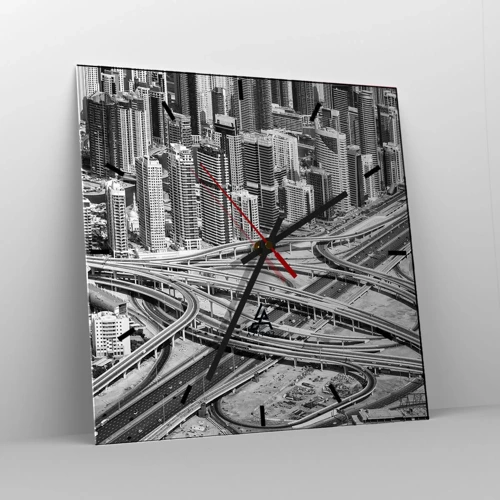 Orologio da parete - Orologio in Vetro - Dubai - città impossibile - 30x30 cm