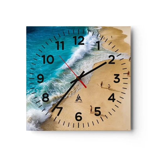 Orologio da parete - Orologio in Vetro - E poi il sole, la spiaggia... - 30x30 cm