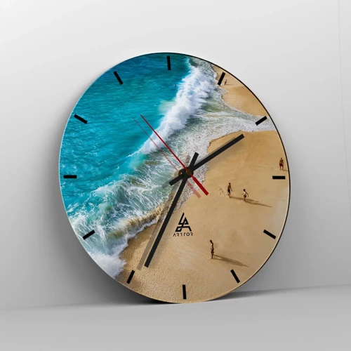 Orologio da parete - Orologio in Vetro - E poi il sole, la spiaggia... - 40x40 cm
