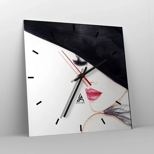 Orologio da parete - Orologio in Vetro - Eleganza e sensualità - 40x40 cm