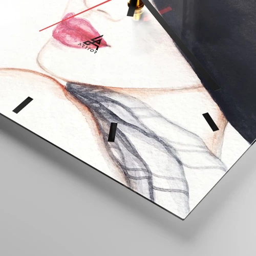 Orologio da parete - Orologio in Vetro - Eleganza e sensualità - 40x40 cm