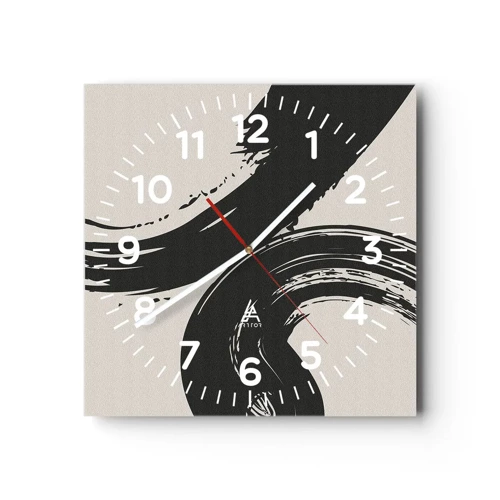 Orologio da parete - Orologio in Vetro - Energico e circolare - 40x40 cm