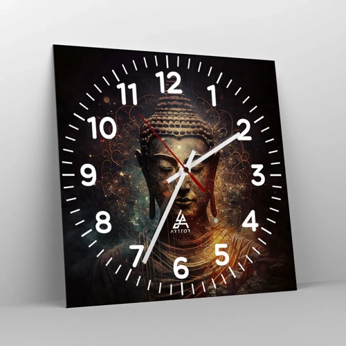 Orologio da parete - Orologio in Vetro - Equilibrio spirituale - 30x30 cm