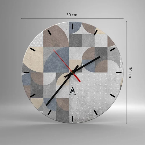 Orologio da parete - Orologio in Vetro - Fantasia di ceramica - 30x30 cm