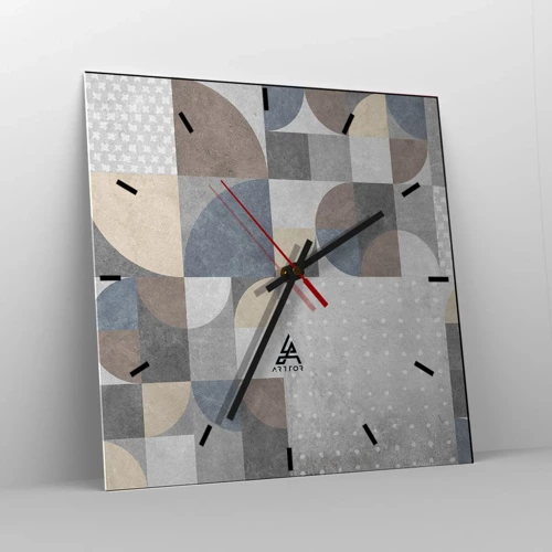 Orologio da parete - Orologio in Vetro - Fantasia di ceramica - 40x40 cm