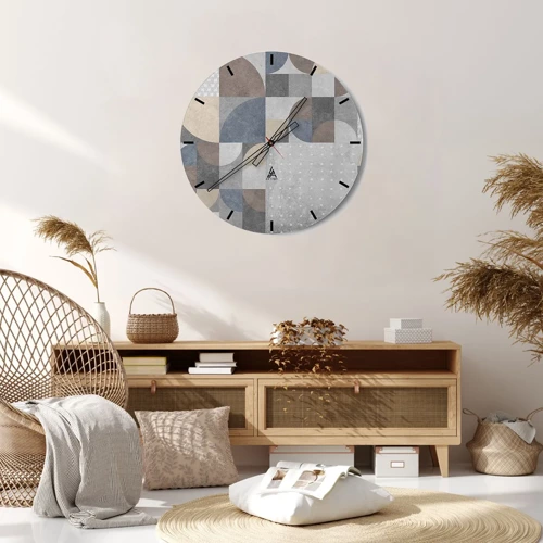 Orologio da parete - Orologio in Vetro - Fantasia di ceramica - 40x40 cm