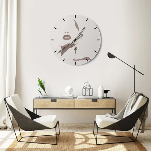 Orologio da parete - Orologio in Vetro - Fatta di luce e ombra - 40x40 cm