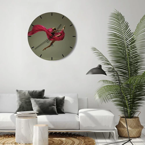 Orologio da parete - Orologio in Vetro - Fiamma danzante - 30x30 cm