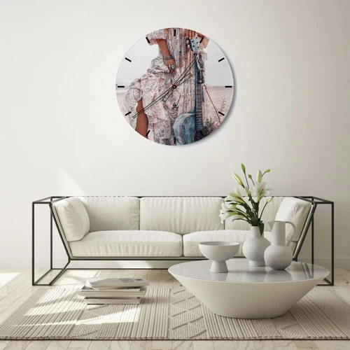 Orologio da parete - Orologio in Vetro - Figli dei fiori in cammino - 30x30 cm