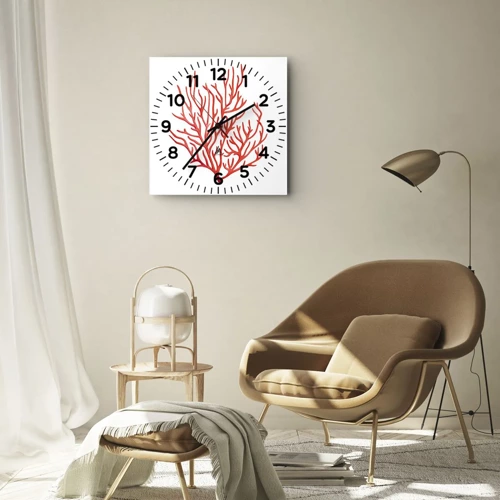Orologio da parete - Orologio in Vetro - Filigrana di corallo - 40x40 cm