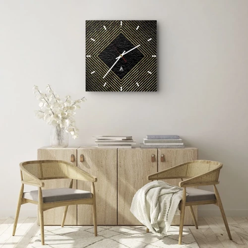 Orologio da parete - Orologio in Vetro - Geometria in stile glamour - 30x30 cm