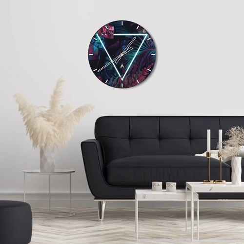 Orologio da parete - Orologio in Vetro - Giardino in stile discoteca - 40x40 cm