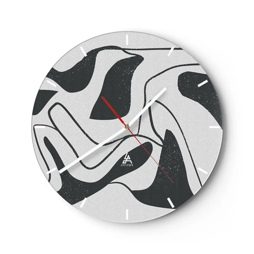 Orologio da parete - Orologio in Vetro - Gioco astratto nel labirinto - 40x40 cm