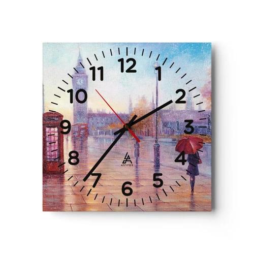 Orologio da parete - Orologio in Vetro - Giorno d'autunno a Londra - 30x30 cm
