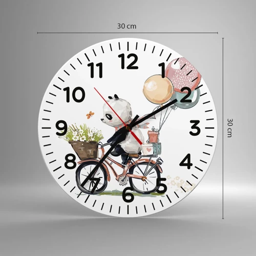 Orologio da parete - Orologio in Vetro - Giorno felice - 30x30 cm