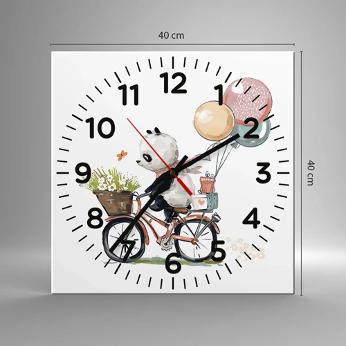 Orologio da parete - Orologio in Vetro - Giorno felice - 40x40 cm