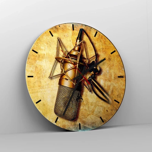 Orologio da parete - Orologio in Vetro - Gli anni d'oro della radio - 30x30 cm