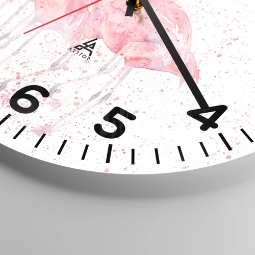 Orologio da parete - Orologio in Vetro - Gruppo in rosa - 30x30 cm