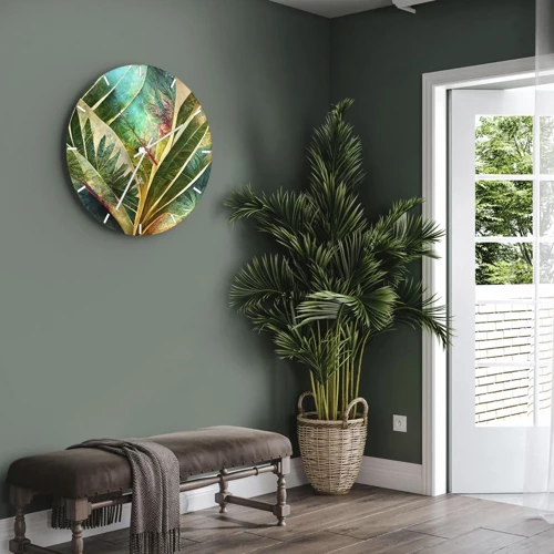 Orologio da parete - Orologio in Vetro - I colori dei tropici - 30x30 cm