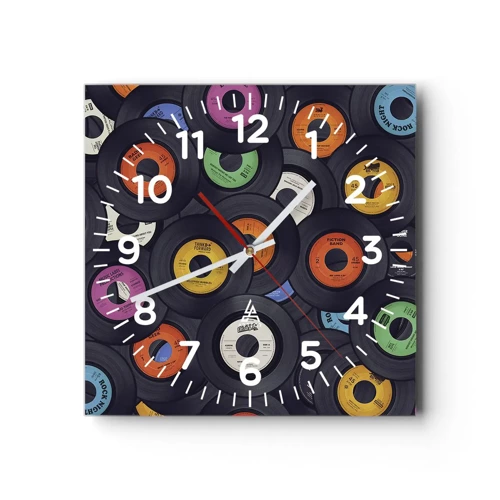 Orologio da parete - Orologio in Vetro - I colori della classicità - 30x30 cm