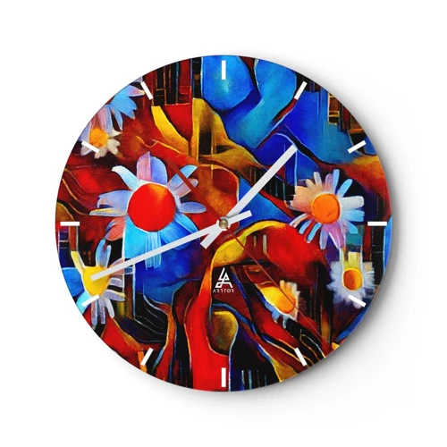 Orologio da parete - Orologio in Vetro - I colori della vita - 40x40 cm