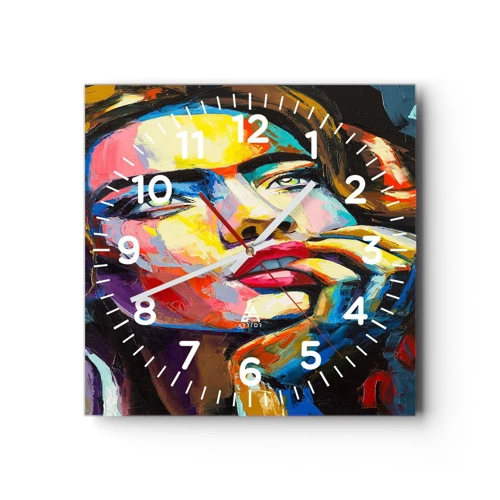 Orologio da parete - Orologio in Vetro - I sogni come uccelli planano nel cielo - 30x30 cm