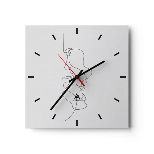 Orologio da parete - Orologio in Vetro - Il calore dei desideri malinconici - 30x30 cm