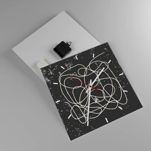 Orologio da parete - Orologio in Vetro - Il caos dei pensieri - 30x30 cm