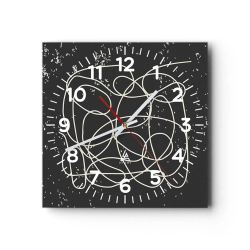 Orologio da parete - Orologio in Vetro - Il caos dei pensieri - 40x40 cm