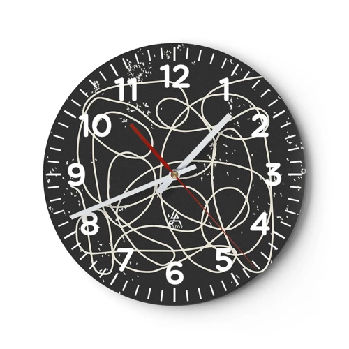 Orologio da parete - Orologio in Vetro - Il caos dei pensieri - 40x40 cm