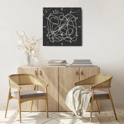 Orologio da parete - Orologio in Vetro - Il caos dei pensieri - 40x40 cm