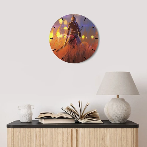 Orologio da parete - Orologio in Vetro - Il cavaliere errante - 30x30 cm