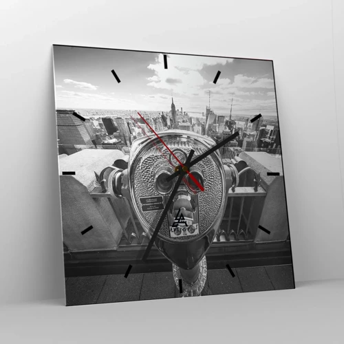 Orologio da parete - Orologio in Vetro - Il centro del mondo - 30x30 cm