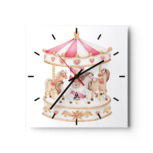 Orologio da parete - Orologio in Vetro - Il dolce mondo dell'infanzia - 30x30 cm