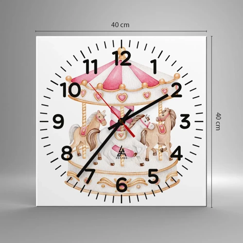 Orologio da parete - Orologio in Vetro - Il dolce mondo dell'infanzia - 40x40 cm