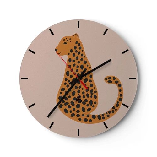 Orologio da parete - Orologio in Vetro - Il leopardo è un motivo di moda - 30x30 cm