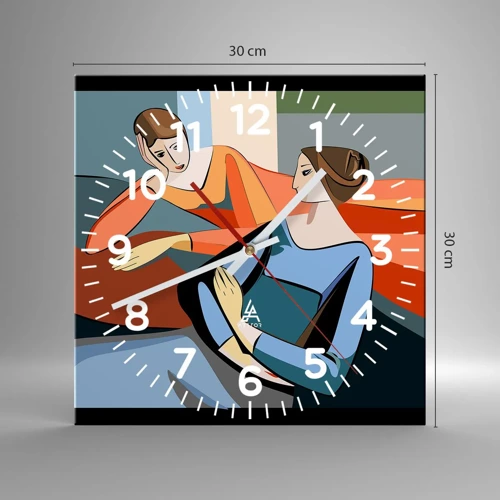 Orologio da parete - Orologio in Vetro - Il momento delle confidenze - 30x30 cm