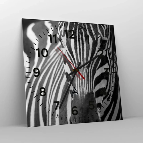 Orologio da parete - Orologio in Vetro - Il mondo è in bianco e nero - 40x40 cm