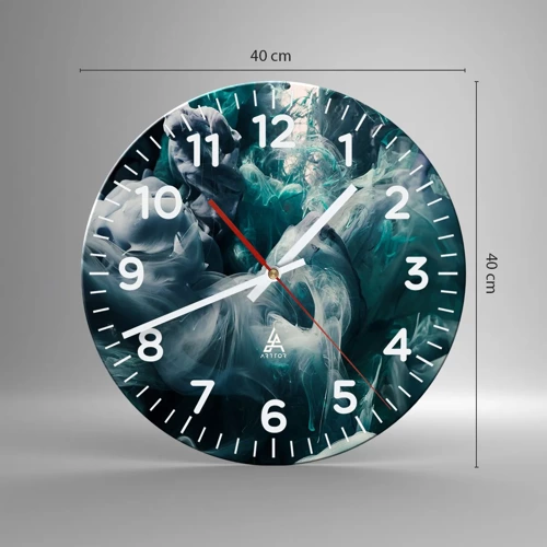 Orologio da parete - Orologio in Vetro - Il movimento dei colori - 40x40 cm
