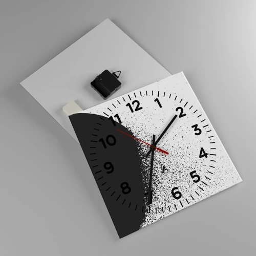 Orologio da parete - Orologio in Vetro - Il movimento delle particelle - 30x30 cm