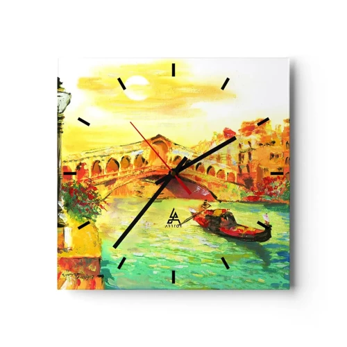 Orologio da parete - Orologio in Vetro - Il pellegrinaggio degli innamorati - 30x30 cm